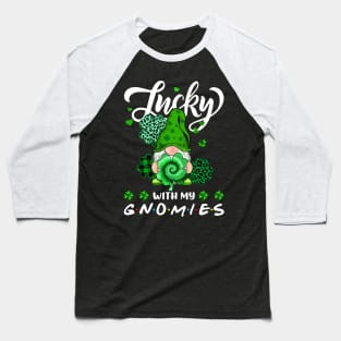 Happy St. Patrick's Day Leopard Tie Dye Shamrock Gnome Baseball T-Shirt